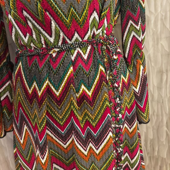 Urban Mangoz Multicolor Chevron Bell Sleeve Dress | Women’s Medium - Picture 5 of 7